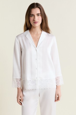 Rencontre satenast srajčni zgornji del pižame s čipko