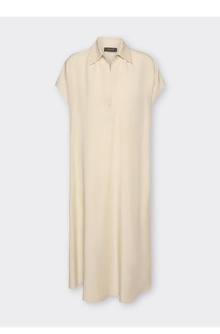 Obleka iz mešanice tencela s srajčnim ovratnikom