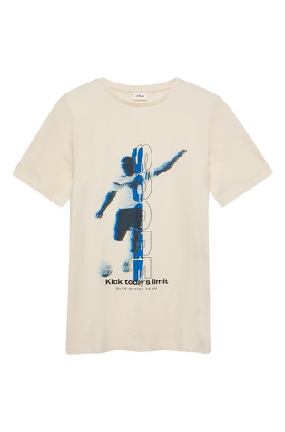 Bombažna majica s kratkimi rokavi in potiskom