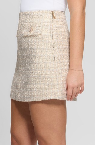 GUESS Tweed mini skirt Beige 2