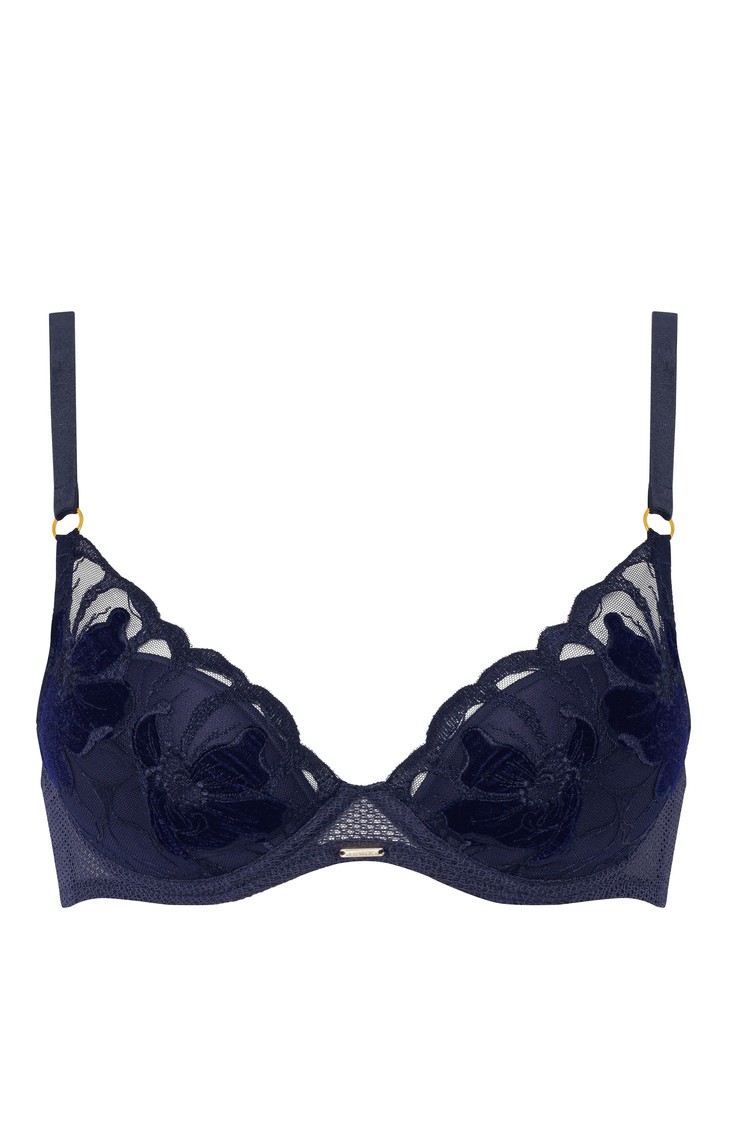 CHANTELLE Fleurs podložen modrček Modra - Dark Blue 