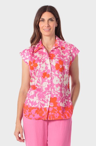 Srajca s kratkimi rokavi in cvetličnim vzorcem
