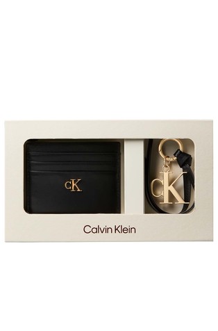 Monogram Leather Card Holder and Key Fob Set