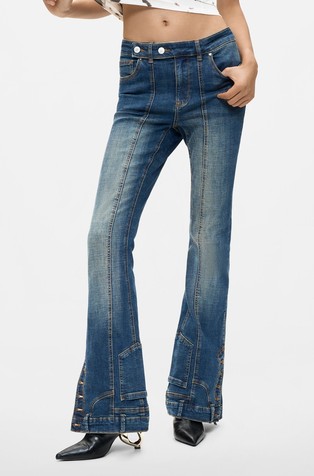 Jeans hlače z zvončastimi hlačnicami