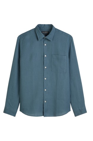 MARC O'POLO Regular fit shirt made from pure linen Blue 4