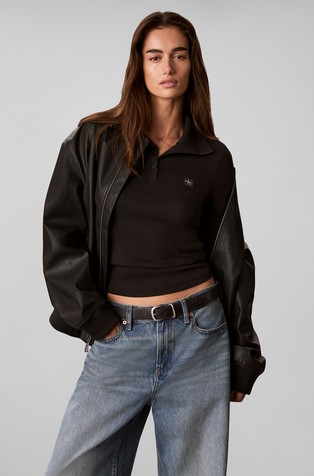 Woven Monologo Henley Turtleneck T-shirt