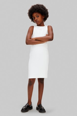 Slim fit rebrasta jersey obleka brez rokavov