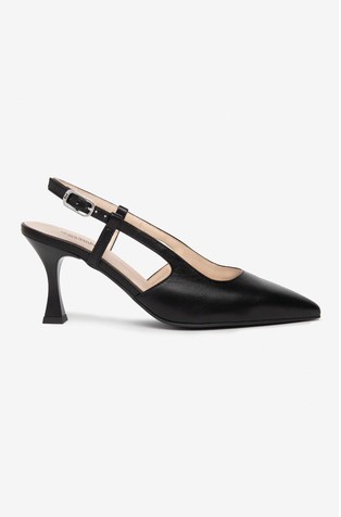 Leather pumps with open-heel