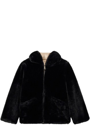 Reversible jacket with hood