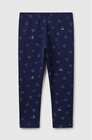 BENETTON Cotton leggings with print Dark Blue 2