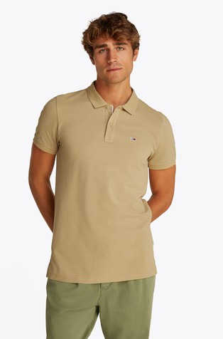 Slim fit polo majica z logo zastavico