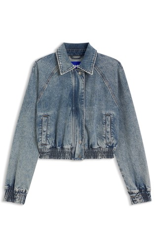 Denim jacket with washed effect