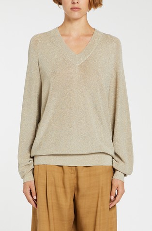Viscose-blend sweater with lurex threads