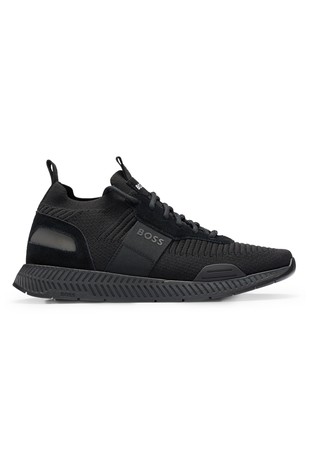 Sock trainers with suede trims