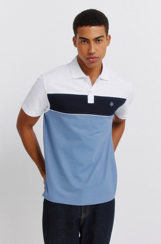 Slim fit polo majica z barvnimi bloki