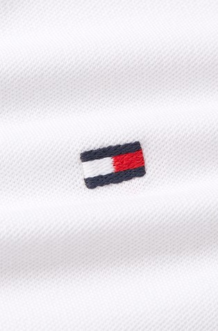 TOMMY HILFIGER Performance regular fit polo majica s piké teksturo Bela - White 5