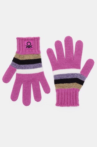 Rokavice z večbarvnimi črtami
