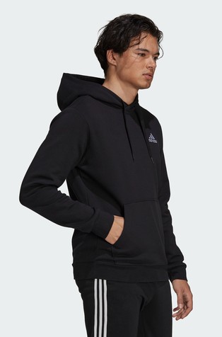 ADIDAS Essentials pulover s kapuco in flisirano notranjostjo Črna - Black 2