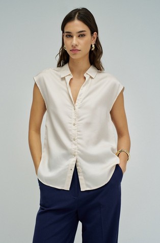 Srajca brez rokavov iz viskozne mešanice