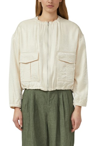 Relaxed fit structured satin jacket