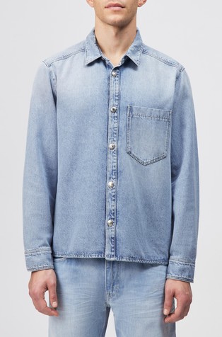 Denim srajčna jakna s prsnim žepom