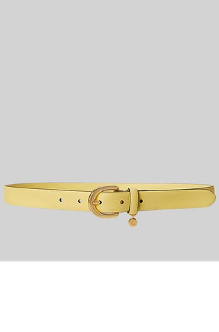 Charm saffiano leather belt