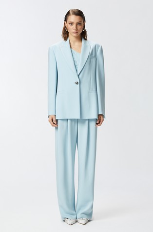 PINKO Regular fit single-breasted blazer in viscose Blue 3