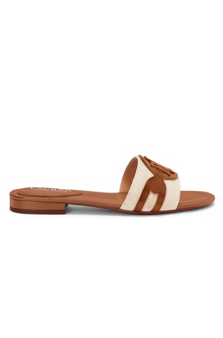 Alegra Canvas-Leather Slide Sandal