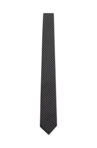 Silk-blend tie with jacquard-woven pattern