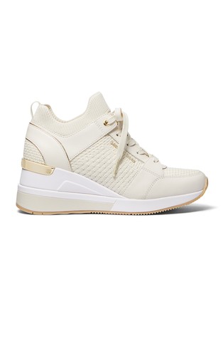 Georgie Textured Knit and Leather Trainer