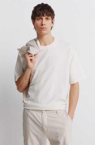 Teksturirana majica s kratkimi rokavi