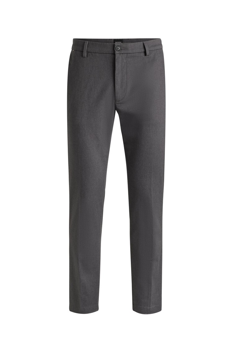 HUGO BOSS Regular fit chino hlače iz melirane bombažne mešanice Siva - Gray 
