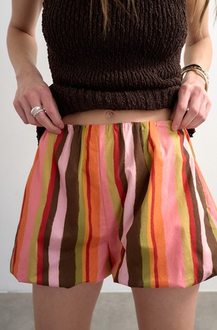 TSFAYE striped balloon fit shorts