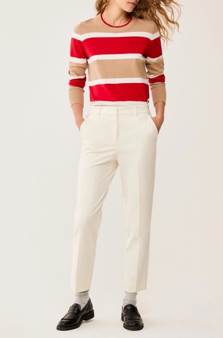 Slim fit cotton blend chino