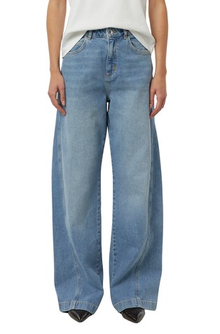 Jeans hlače z visokim pasom in zvončastimi hlačnicami