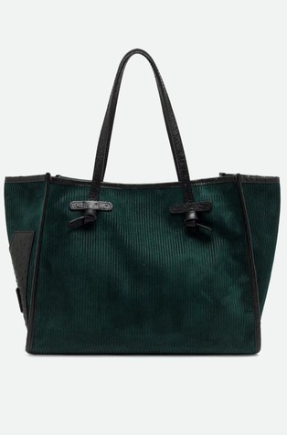 Marcella Tomboy Large Striped Suede Tote