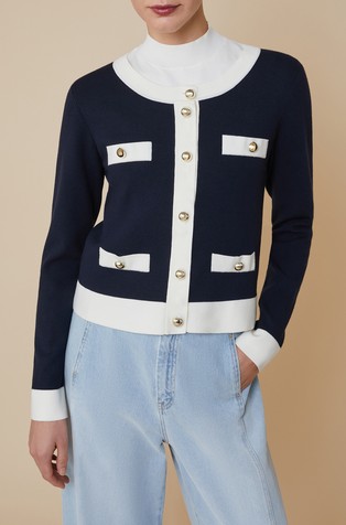 Viscose-bend knit cardigan