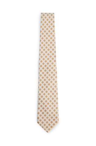 Silk-jacquard tie with dot motif
