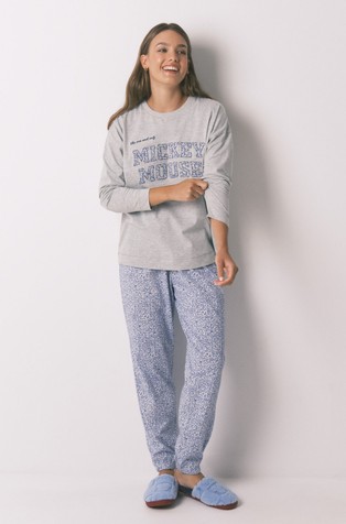Miki Miška bombažna pižama z dolgimi rokavi