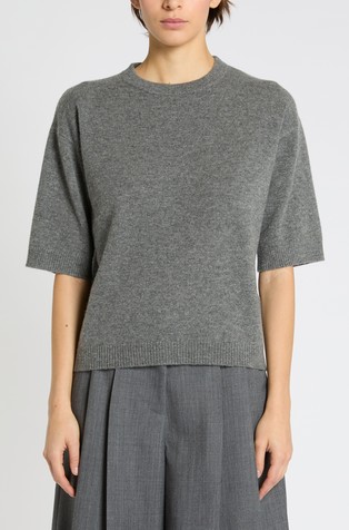 Wool and cashmere elbow-length jumper