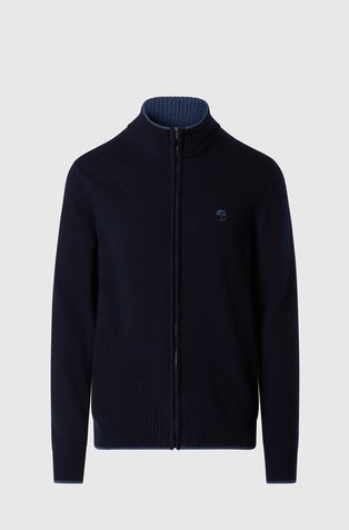Wool-blend full-zip sweater