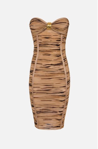 Jersey dress with tiger print