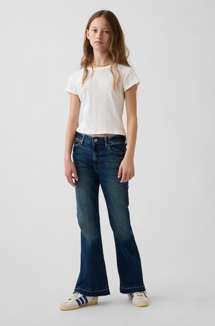 Jeans hlače z zvončastimi nogavicami za deklice