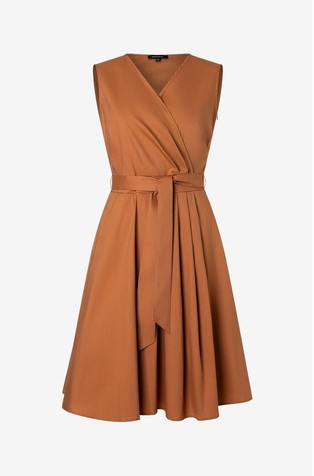 Sleeveless dress in cotton-blend