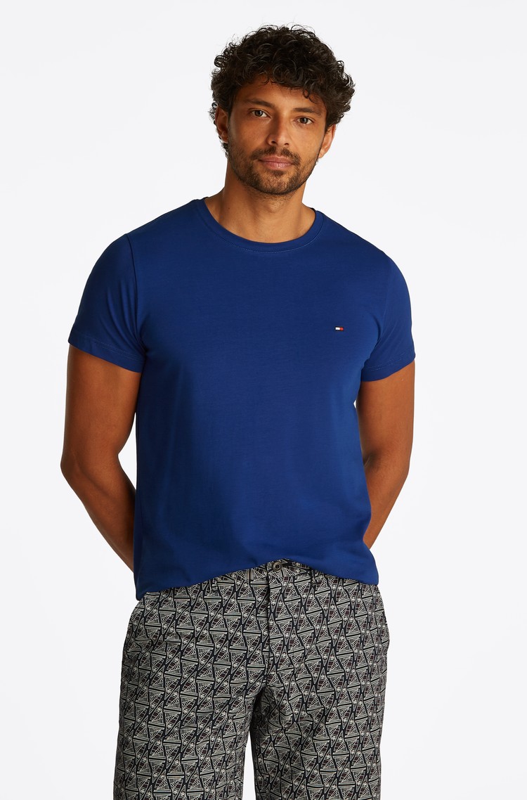 TOMMY HILFIGER Slim fit majica s kratkimi rokavi iz organskega bombaža Modra - Blue 