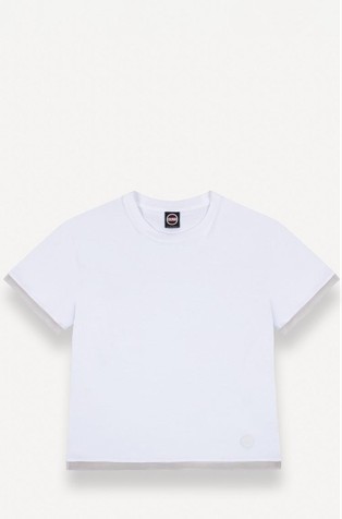 Bombažna majica s kratkimi rokavi in vstavki iz tila