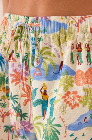 WOMEN'SECRET Viscose blend shorts with tropical print Multi 3