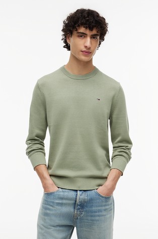 Slim fit pleten bombažen pulover
