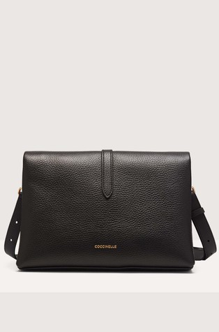 COCCINELLE Dorian Small Grained Leather Shoulder Bag Black 3