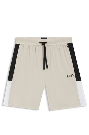 Cotton-blend pyjama shorts with colour-blocking